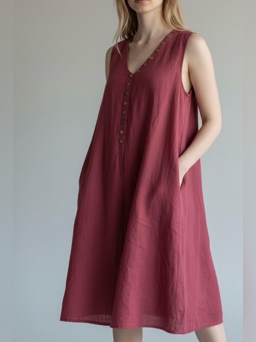 Sarah Pacini Linen Dress